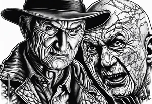 Horror theme with slasher and Freddy Krueger tattoo idea