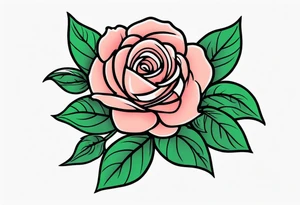 traditional rose green tattoo idea