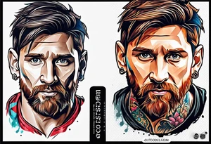 mini messi tattoo idea