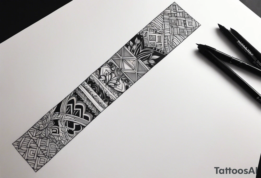 Men’s black and grey sleeve design tattoo idea