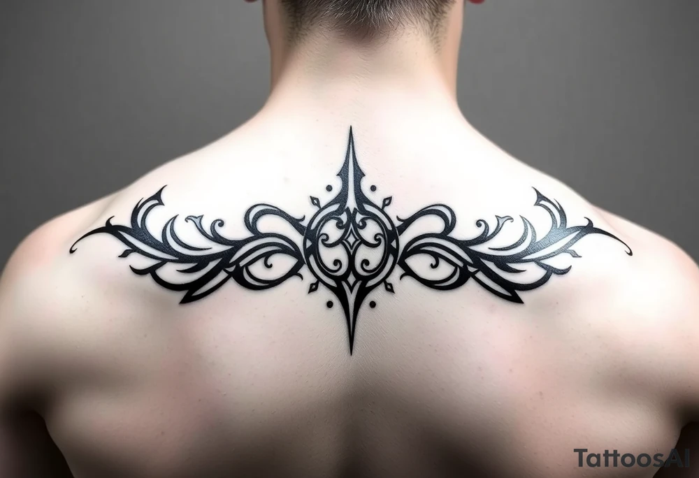 tribal open scroll tattoo idea