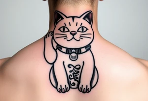 Maneki Neko that symbolises love, courage, free spirit and prosperity tattoo idea