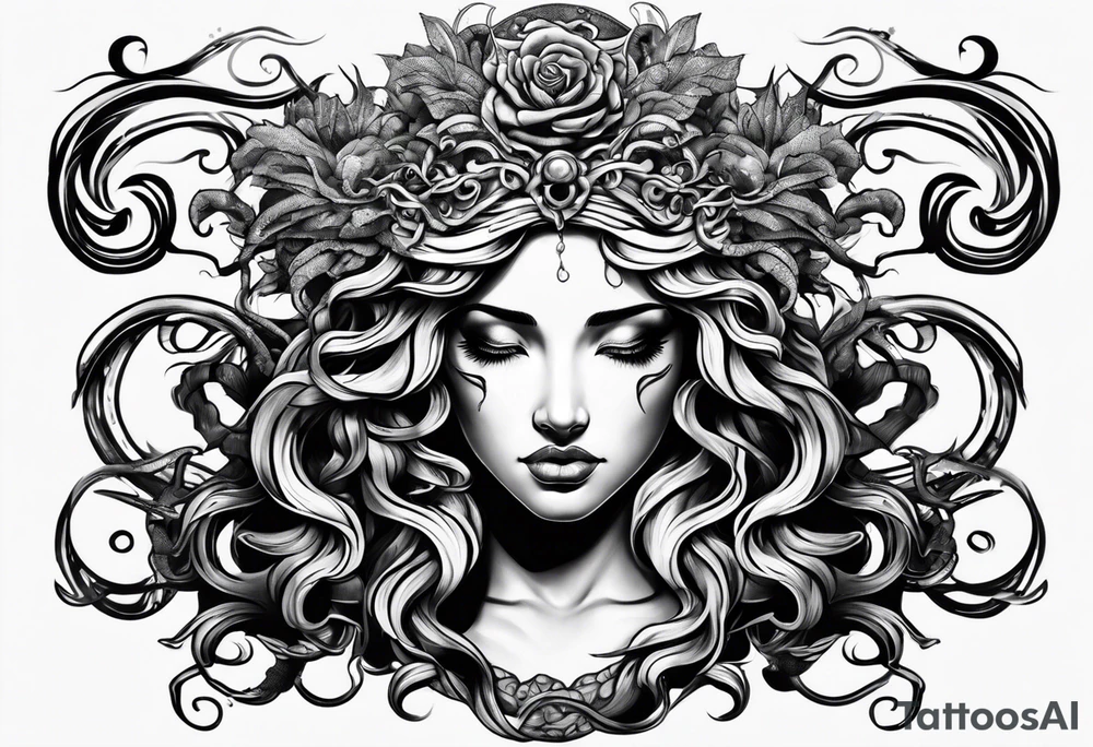 depressed medusa tattoo idea