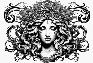 depressed medusa tattoo idea