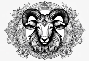 Aries zodiac with name Grace Elizabeth tattoo idea