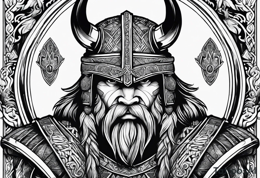 chinchilla viking warrior tattoo idea