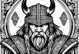 chinchilla viking warrior tattoo idea