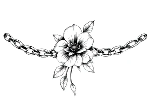 Chain and flower inside tattoo idea