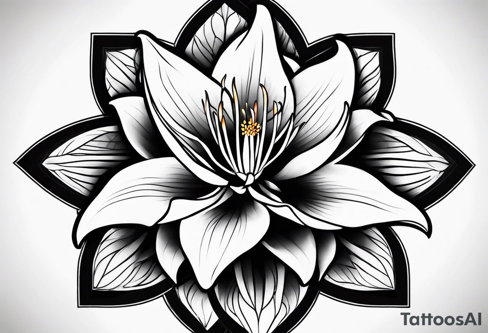 Geometric fire Lily tattoo tattoo idea