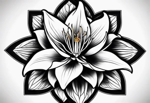Geometric fire Lily tattoo tattoo idea