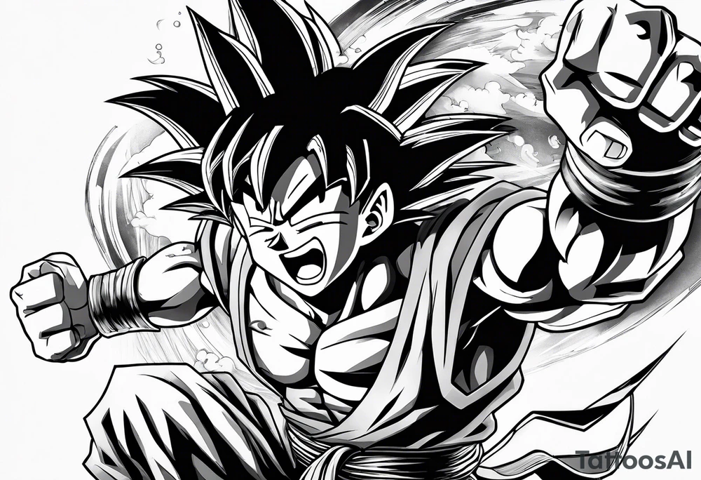 Goku fight luffy tattoo idea