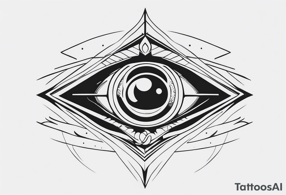 Band tool eye on elbow tattoo idea