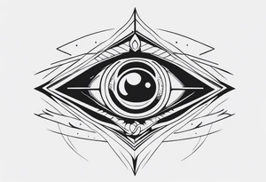 Band tool eye on elbow tattoo idea