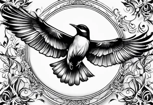 bird flying tattoo idea