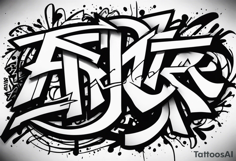 Aggresive graffiti MTR tattoo idea