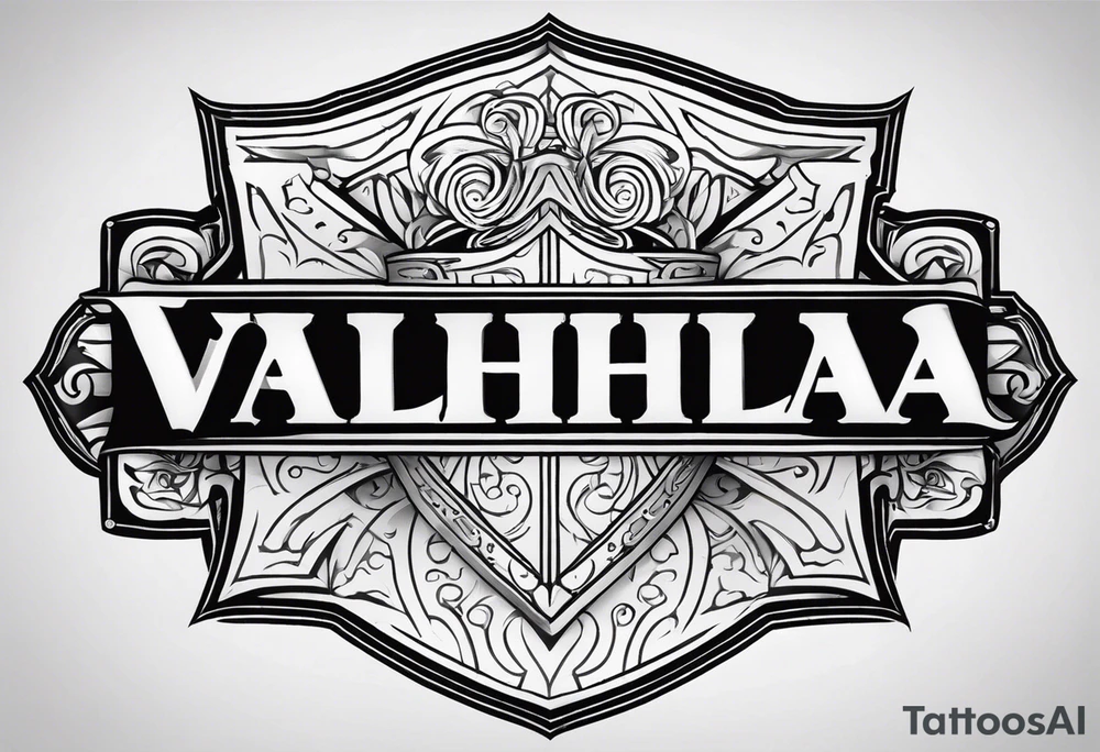 Valhalla steps shield sword tattoo idea