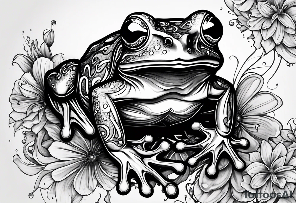 a psychedelic frog tattoo idea