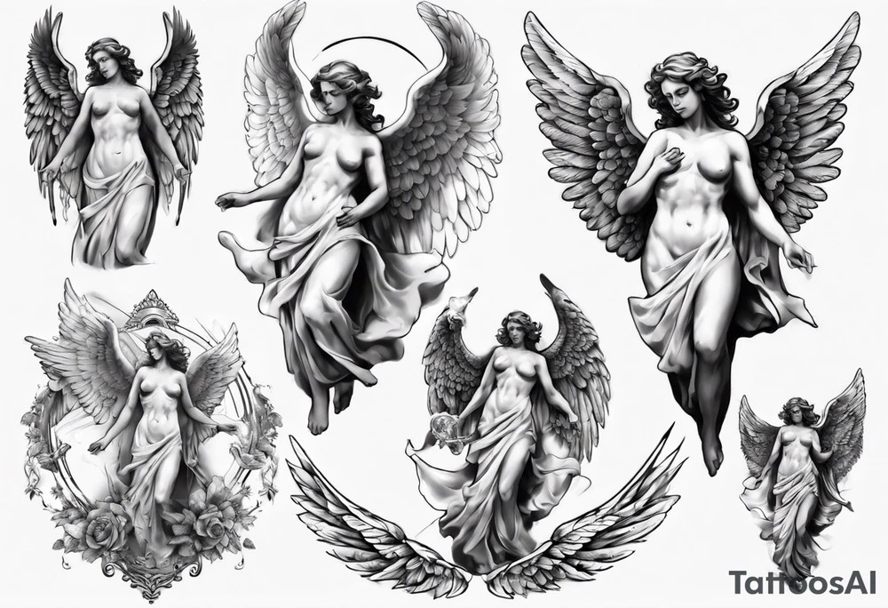 Angel statue tattoo idea