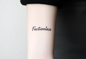 A water ripple effect with the word "Factionless" subtly appearing, representing those who reject societal divisions tattoo idea