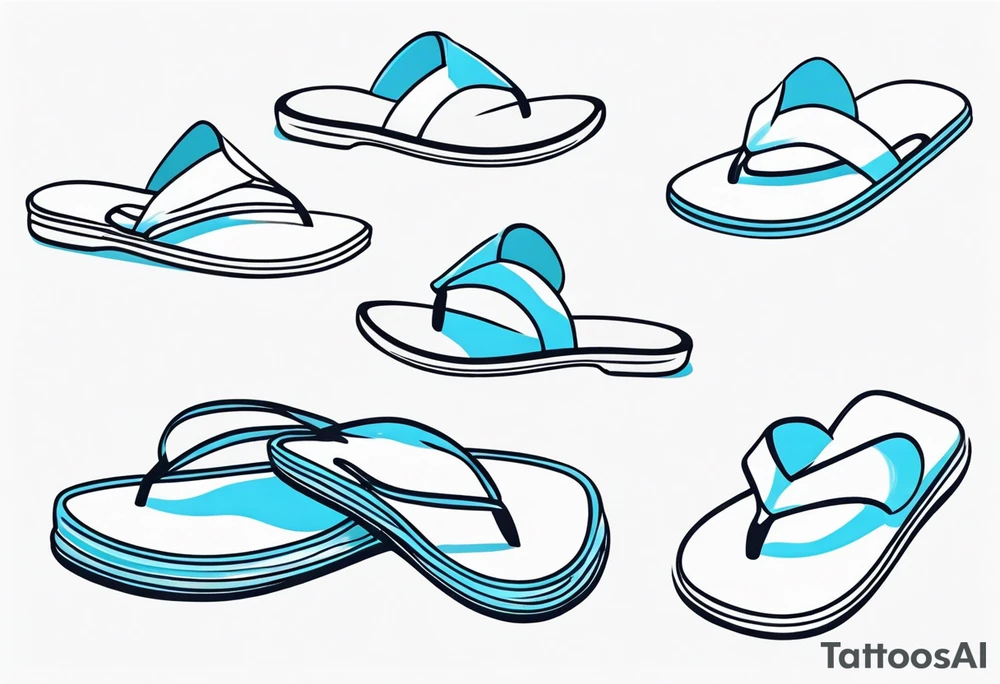 tiny light blue flip flop tattoo idea