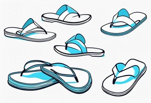 tiny light blue flip flop tattoo idea