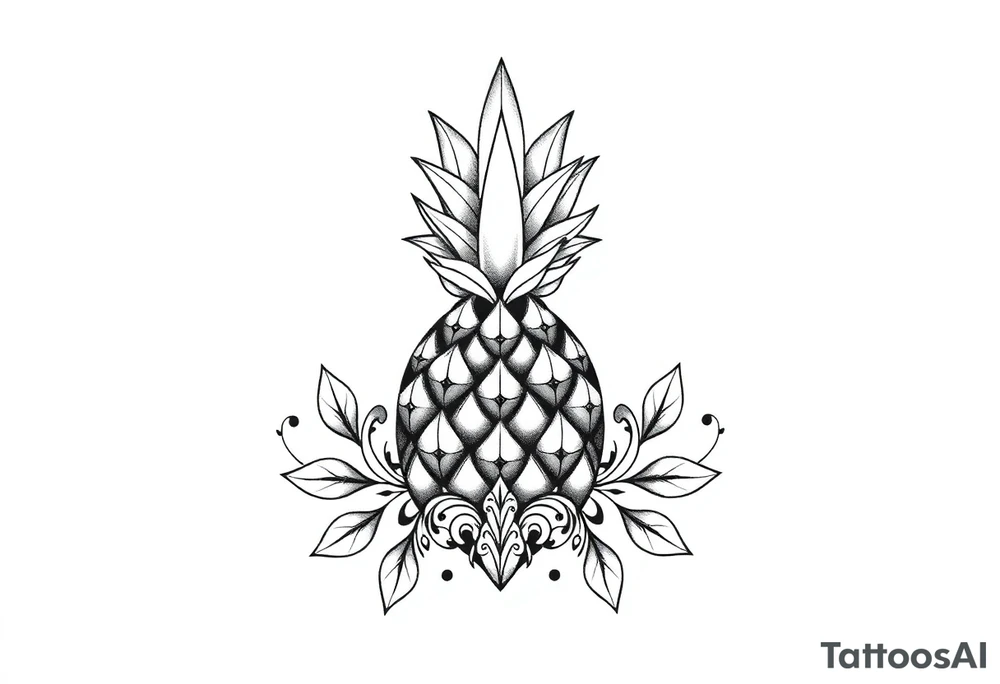 Majestic, crown, pineapple ,vagina, anus tattoo idea