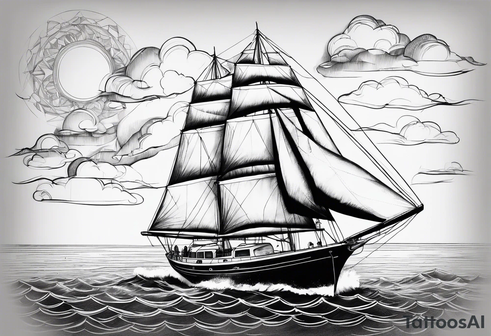 Cal 40 sailboat tattoo idea