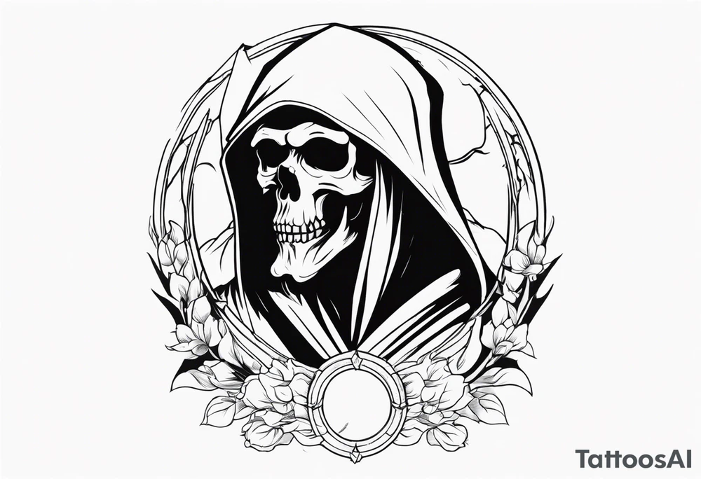 Grim reaper with a halo tattoo idea