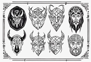 nordic face with rune tattoo idea