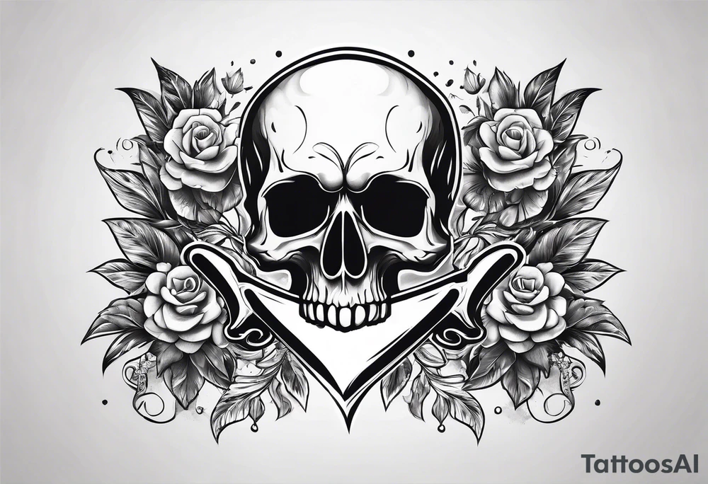 dagger piercing an eyesocket of the skull tattoo idea