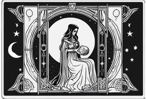 High priestess skeleton moon tarot card tattoo idea