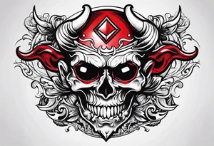 Red Devil heading a Ball tattoo idea