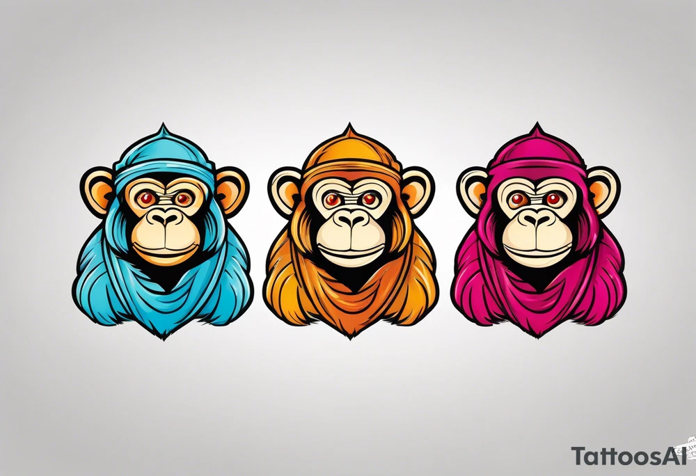 three wise monkeys one has ears covered one eyes one mouth tattoo idea
