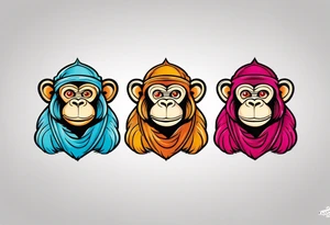 three wise monkeys one has ears covered one eyes one mouth tattoo idea