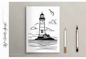 lighthouse fine line tattoo idea