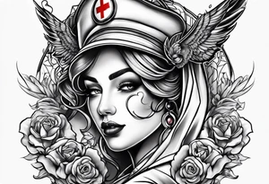 Nurse using protection against Covid tattoo idea