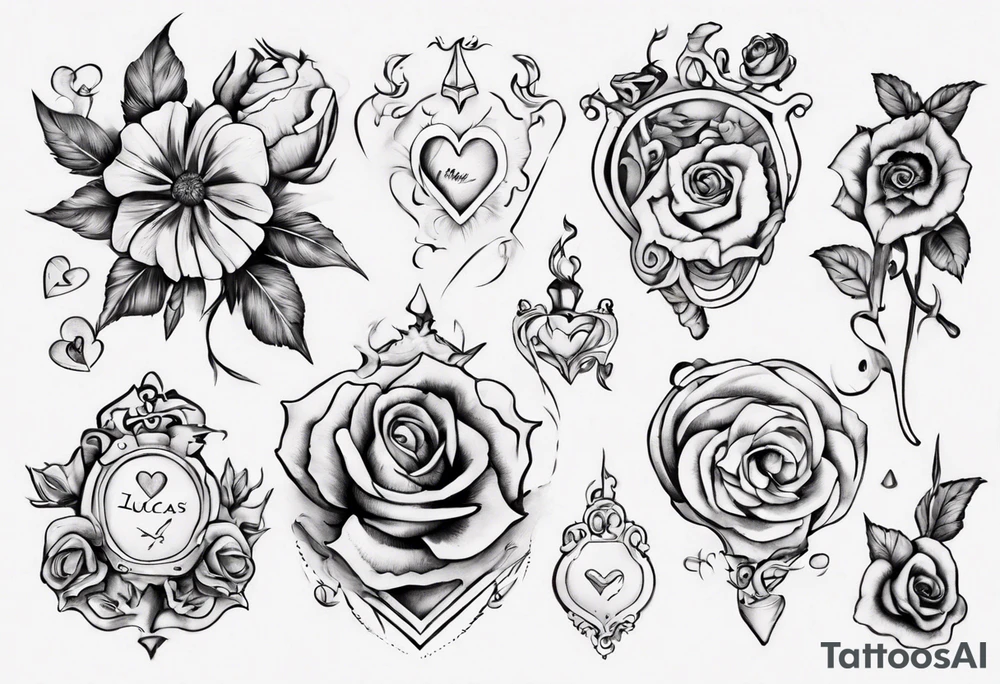 my kids' names: Lucas and Margaret and something that symbolizes love tattoo idea
