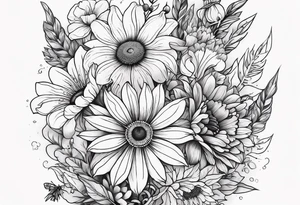 wildflower bouquet tattoo idea