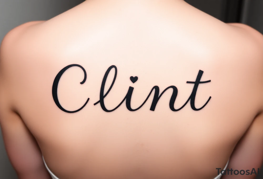 Clint spelled out in cartoon lettering tattoo idea