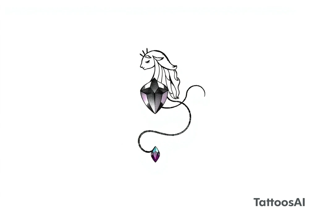 Zodiac sign Aquarius amethyst birthstone mother of 3 girls loves animals tattoo idea