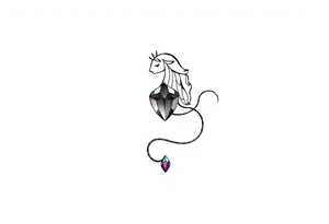 Zodiac sign Aquarius amethyst birthstone mother of 3 girls loves animals tattoo idea