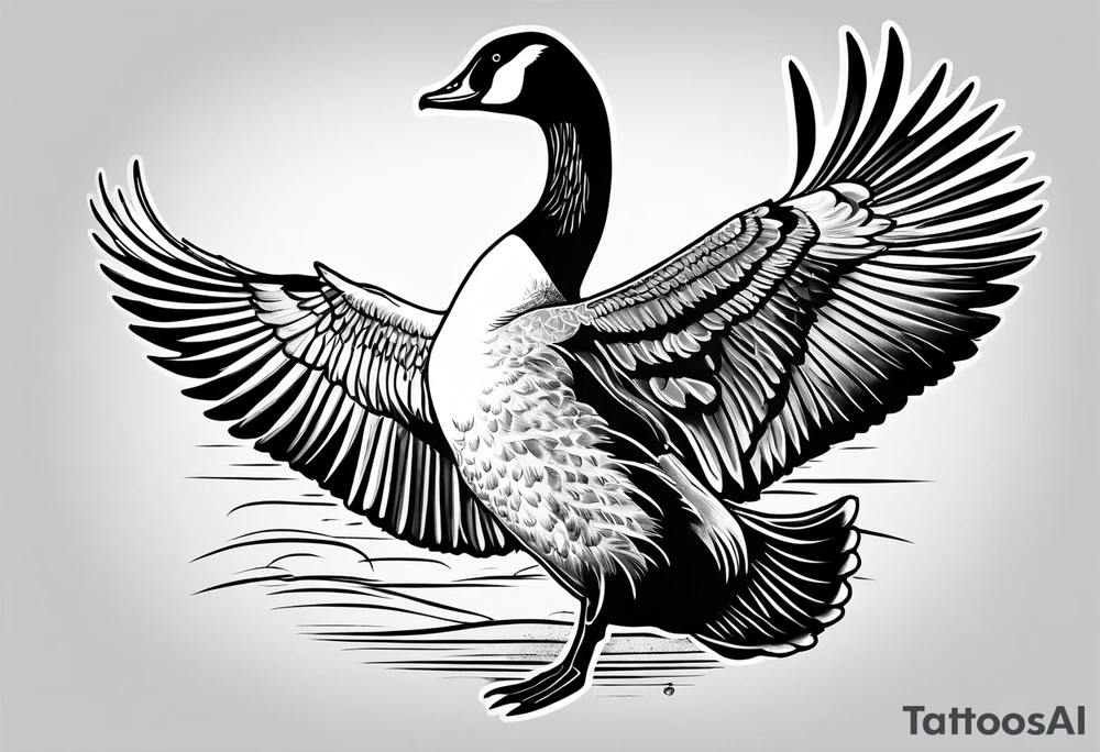 fighting canadian goose tattoo idea