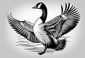 fighting canadian goose tattoo idea