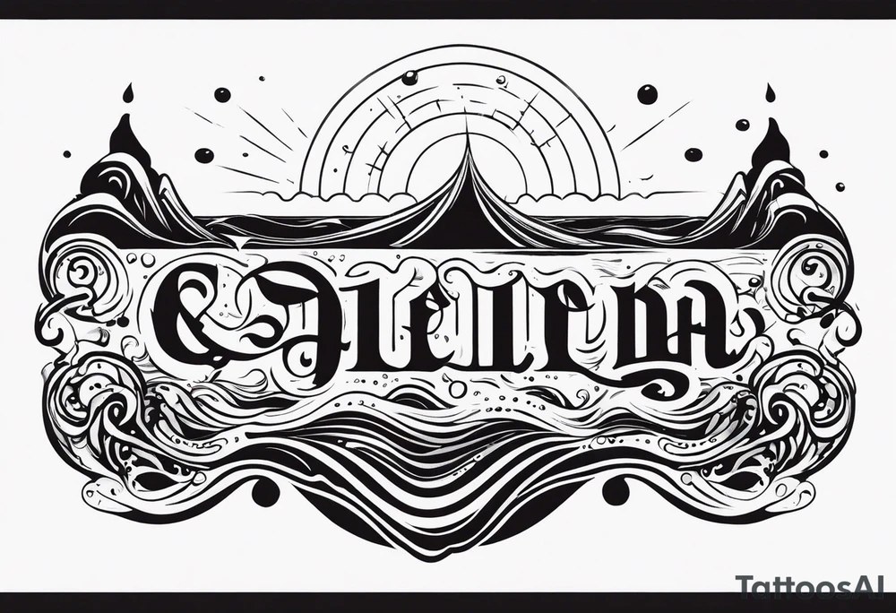 water drop falling into ocean tattoo idea
