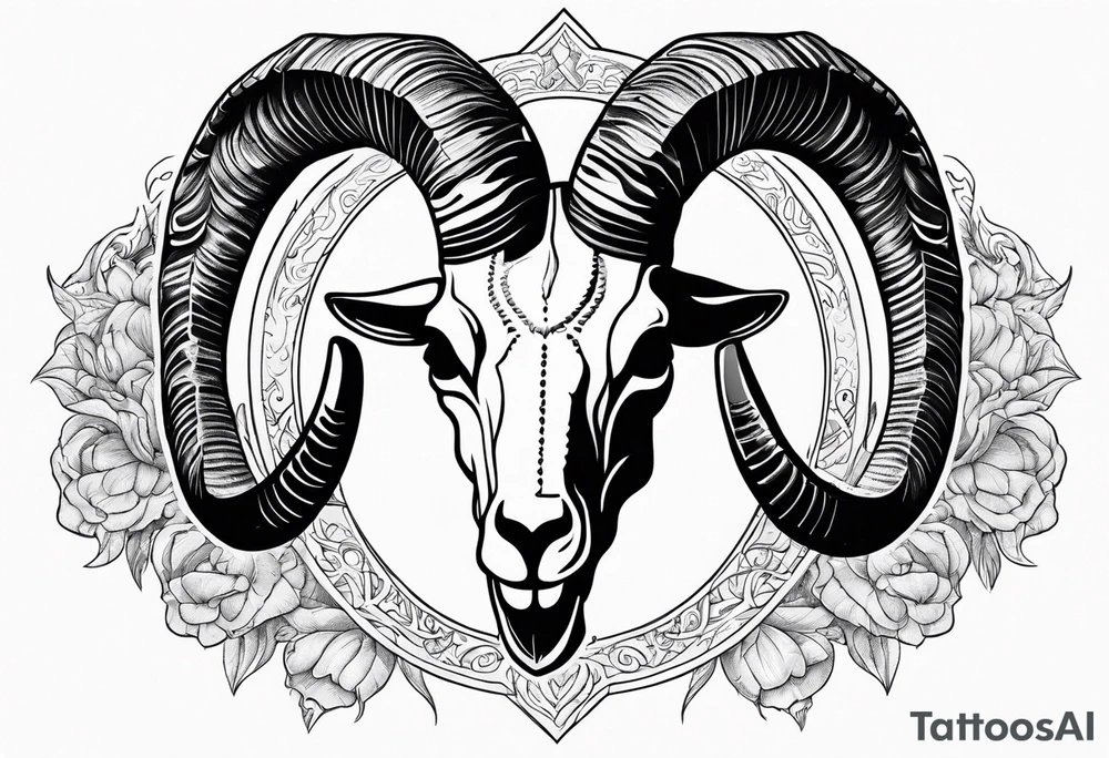 Capricorn goat skull. tattoo idea