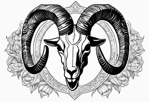 Capricorn goat skull. tattoo idea
