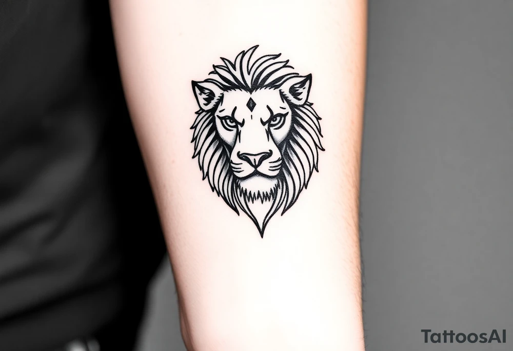 Fancy style "leo" start constilation birth
 sign lion tattoo idea