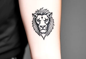 Fancy style "leo" start constilation birth
 sign lion tattoo idea