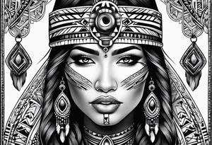 Navajo indigenous woman dark feminine goddess tattoo idea