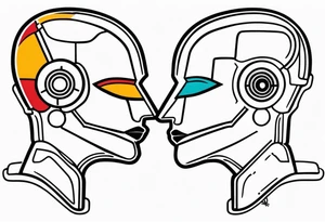 Kissing robot tattoo idea